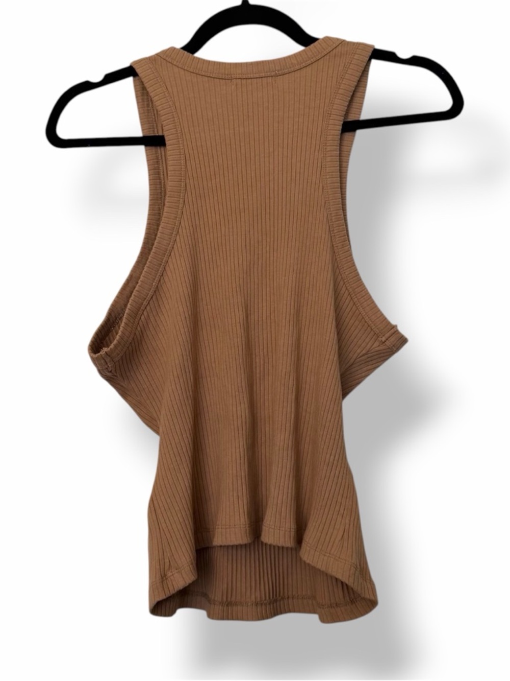 Good American Essentials Ribbed Tank Top Brown - Picture 3 of 5